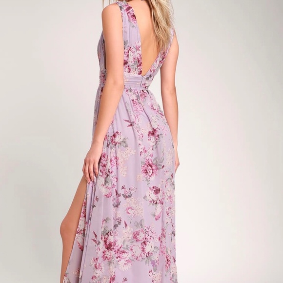 NWT Lavender Roses Flowy Maxi Dress - Picture 2 of 12